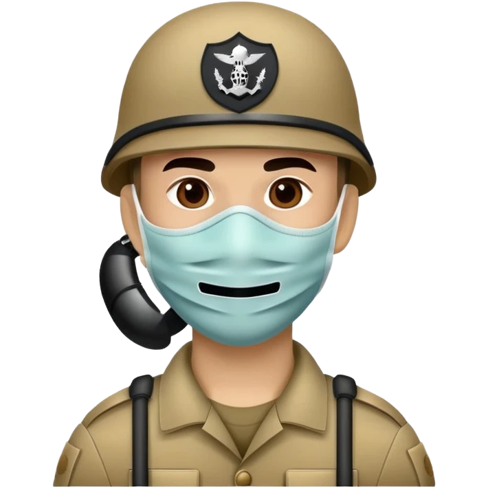 Soldier in a mask with a jaw pattern  emoji