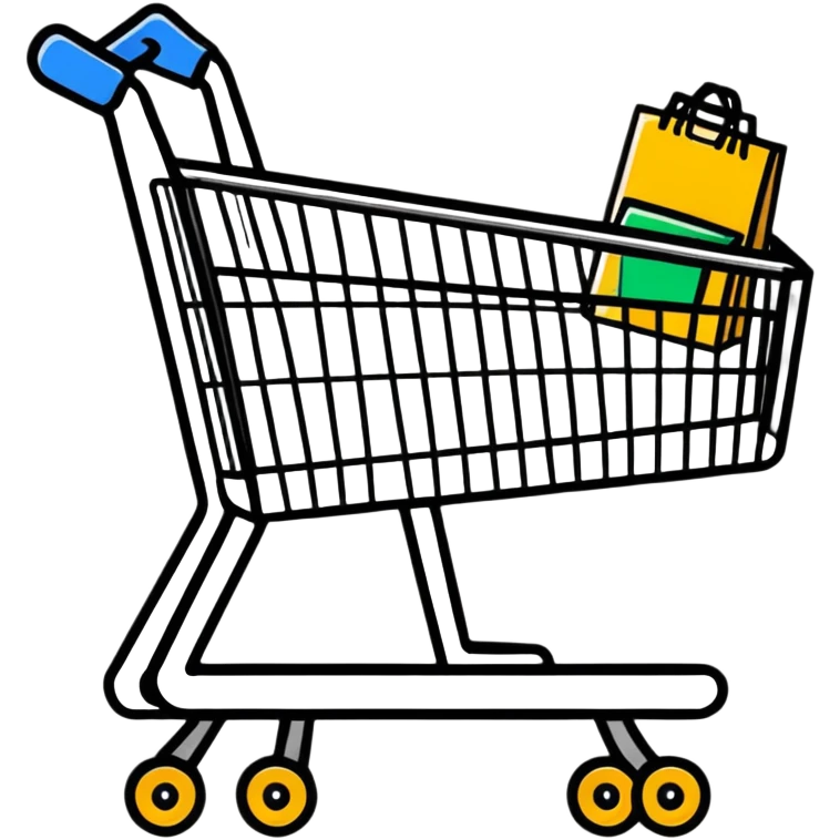 shopping cart with price comparison chart emoji
