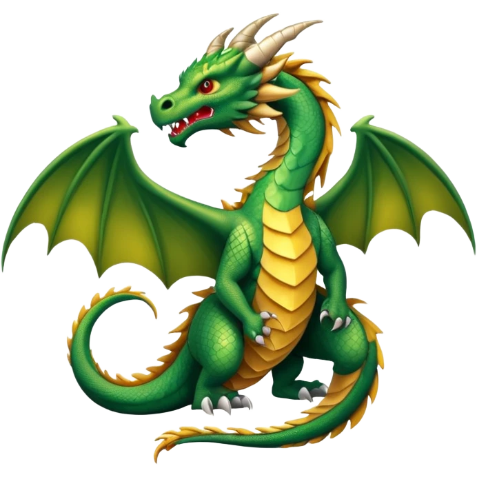 A fierce mythical dragon with scales and wings emoji