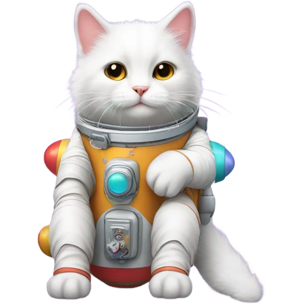 white cat rocket emoji