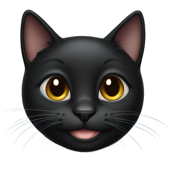 black cat with beautiful smile emoji