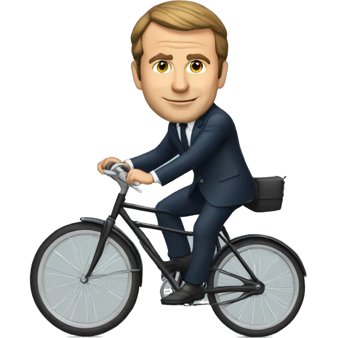 macron sur un vélo  emoji