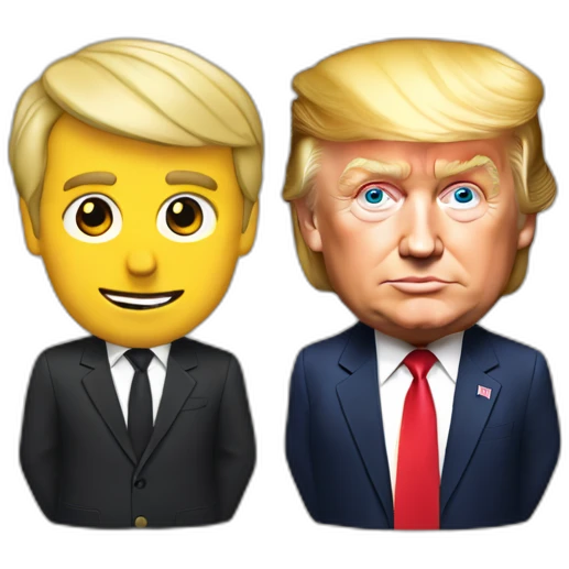Donald trump and Emmanuel Macron emoji