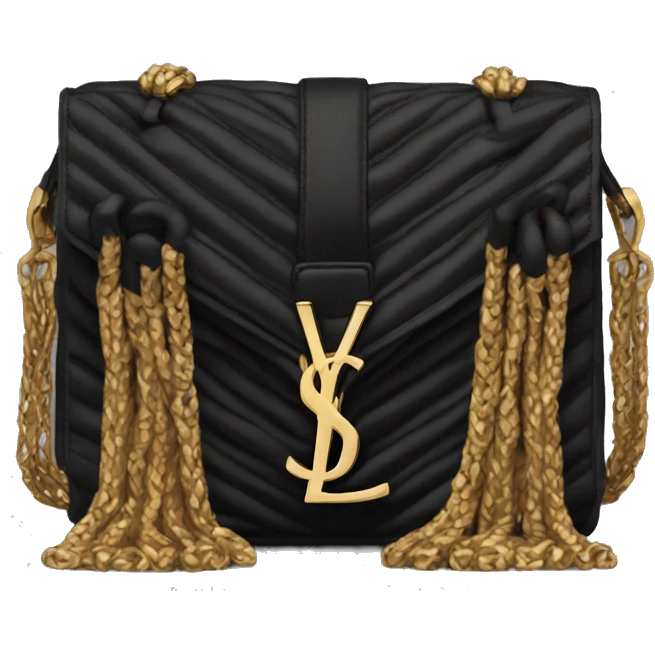 YSL handbag black gold emoji