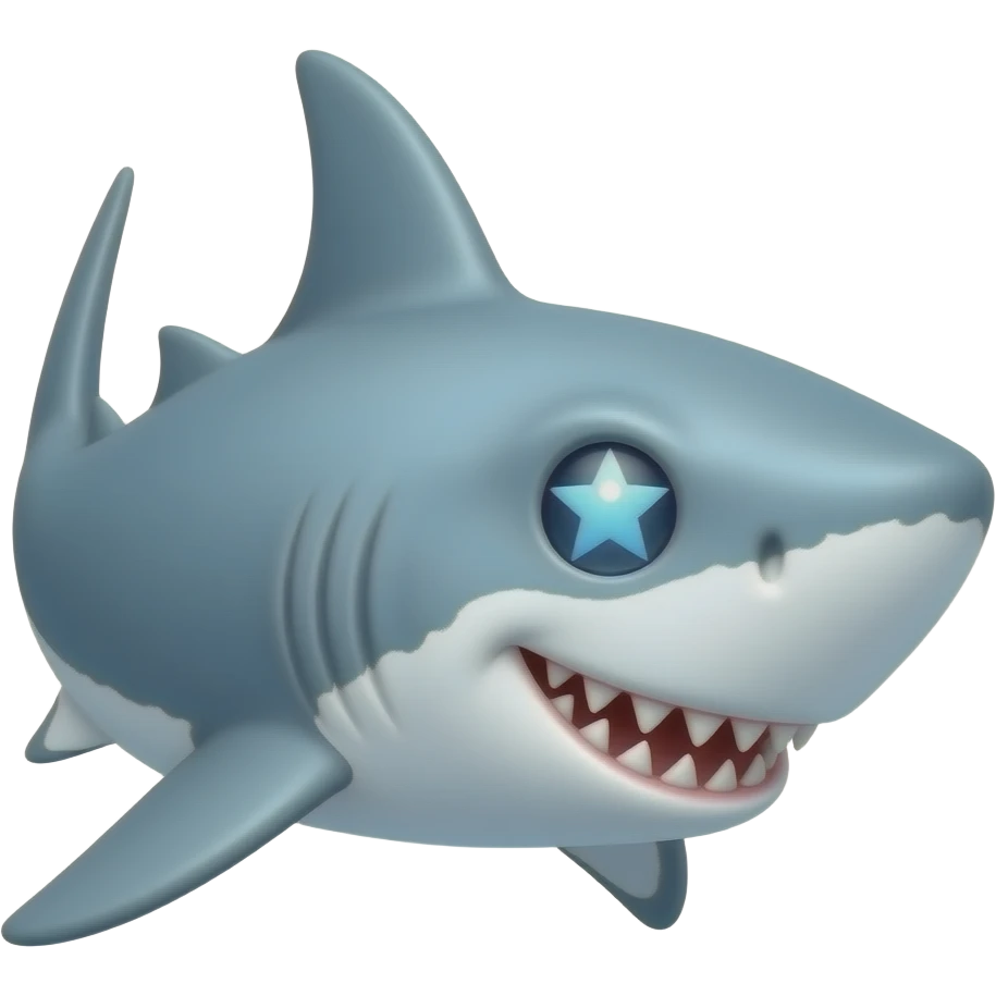 Shark star eyes shark with star eyes emoji