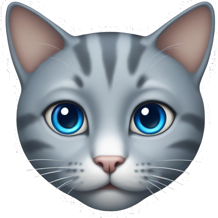 Cat grey blue eyes emoji