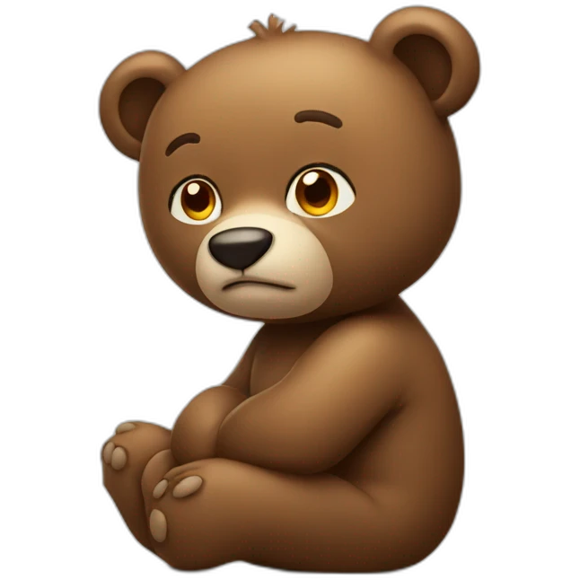Thinking bear emoji