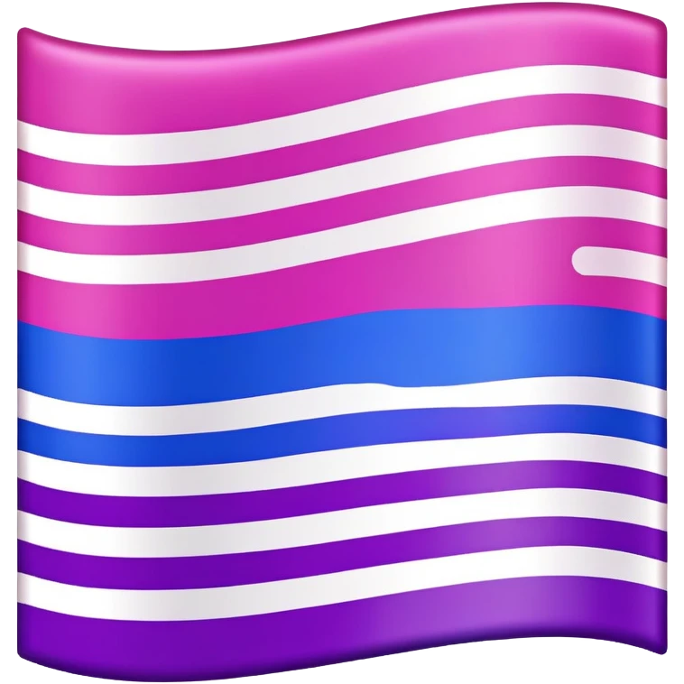 Bisexual pride flag with pink, purple, and blue horizontal stripes emoji