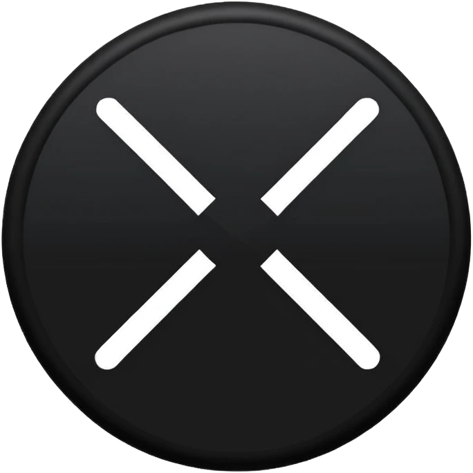 bir siyah içi boş yuvarlak içinede siyah bir artı ama artının o uçları yuvarlağı içinden azıcık çıksın emoji