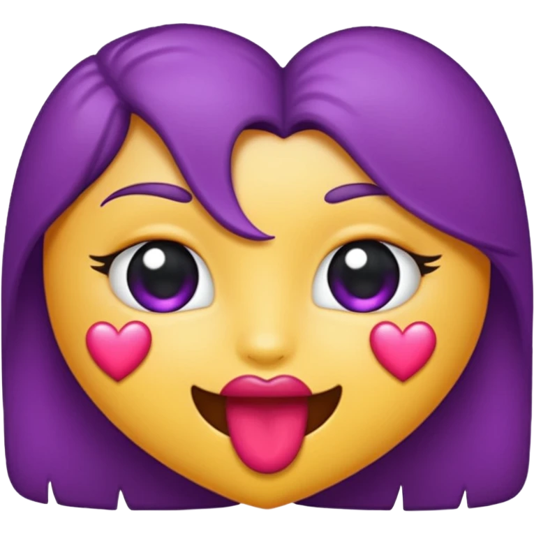 emoji de beijo na cor roxa emoji