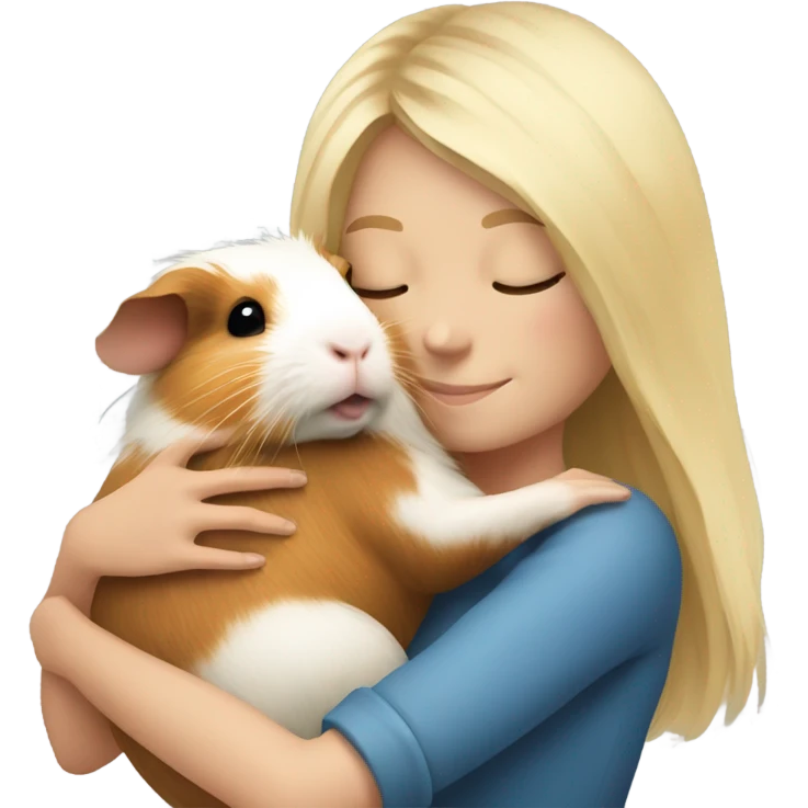 Blonde Woman hugging a guineapig emoji