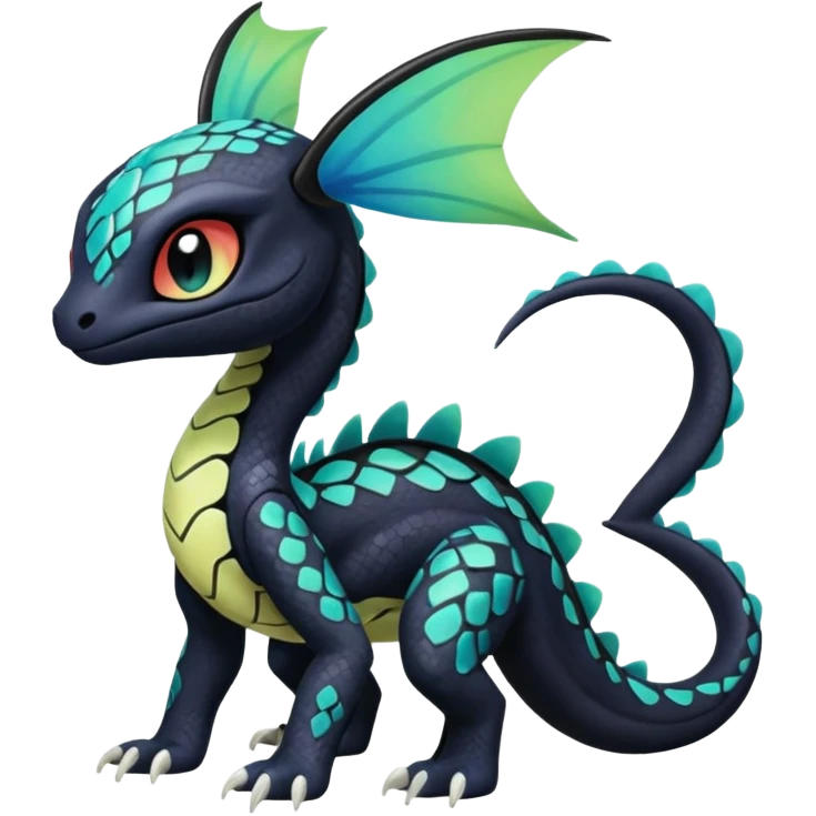 Colorful Exotic Meloetta-Toothless-Salandit-Stitch-Fakémon-creature-hybrid emoji