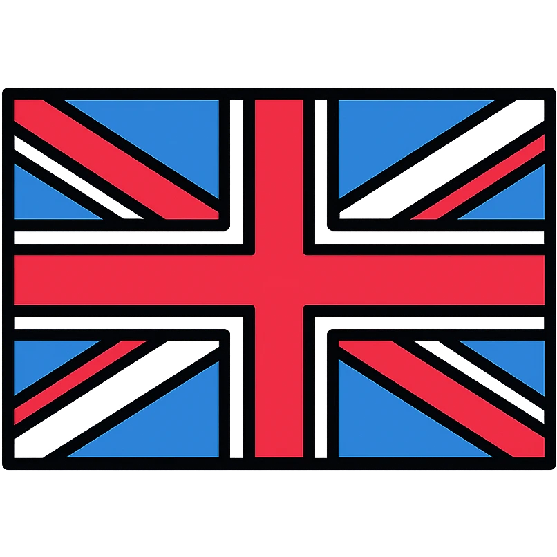 United Kingdom flag, simple, iconic, bold colors, flat design, clear lines, minimal, geometric, stylized, modern look emoji