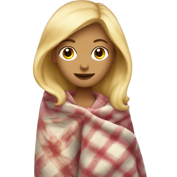 Blonde girl in blanket  emoji