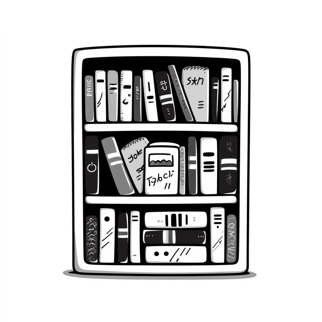 bookshelf filled with many books emoji