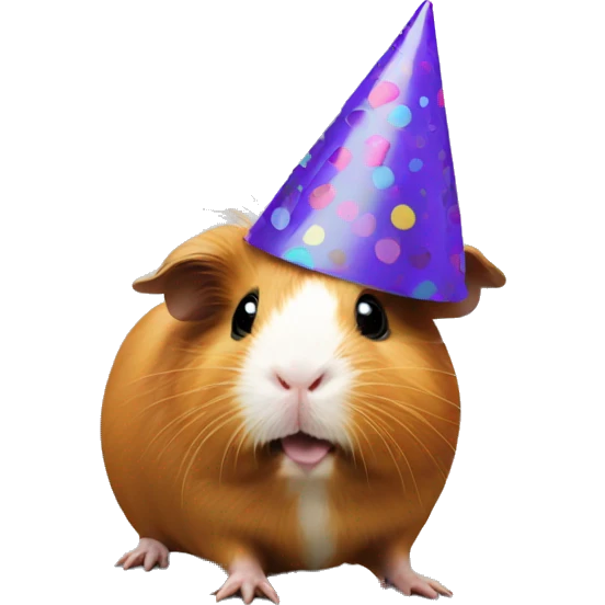 Guinea pig with party hat emoji