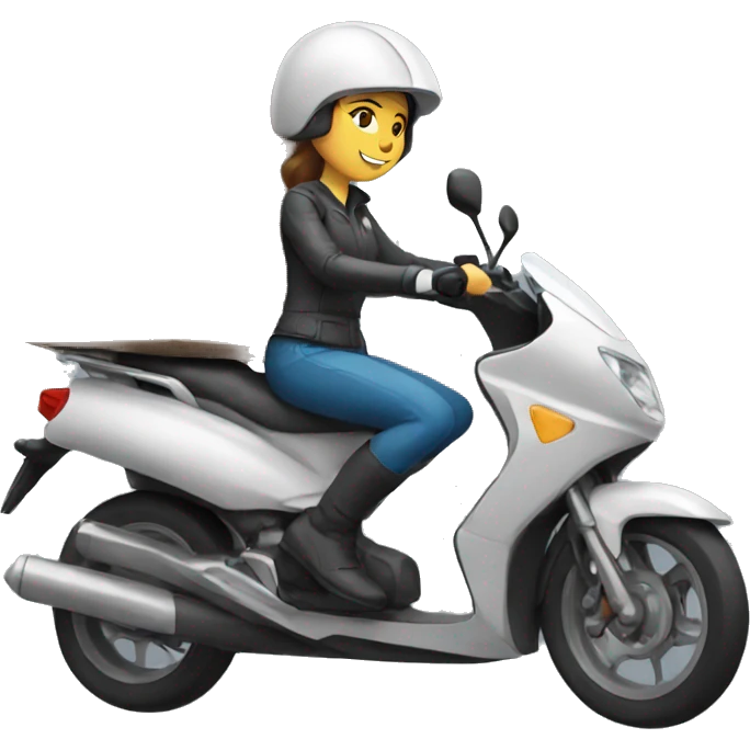 delivery moto woman driving emoji