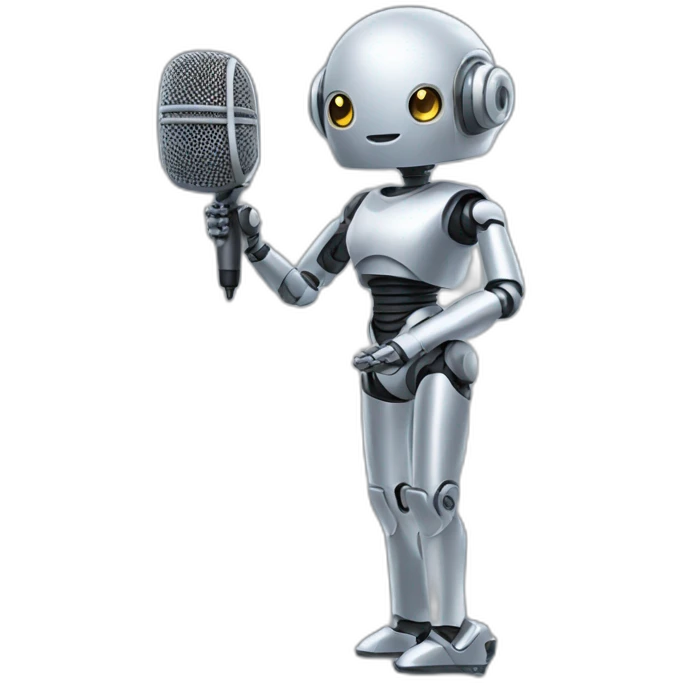 robot woman holding microphone emoji