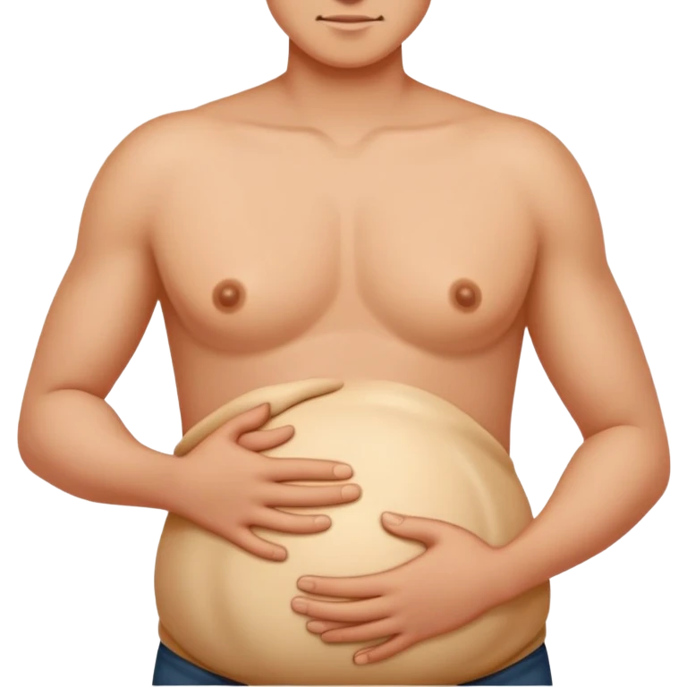 Rubbing belly emoji
