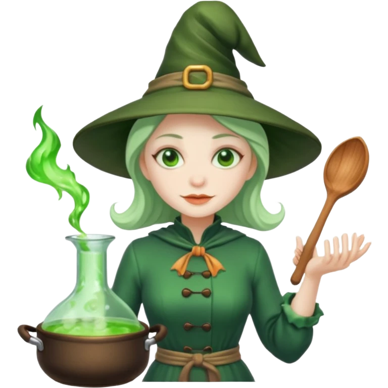 green witch cooking potion emoji