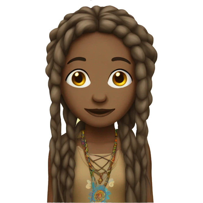 hippy girl with dreads  emoji