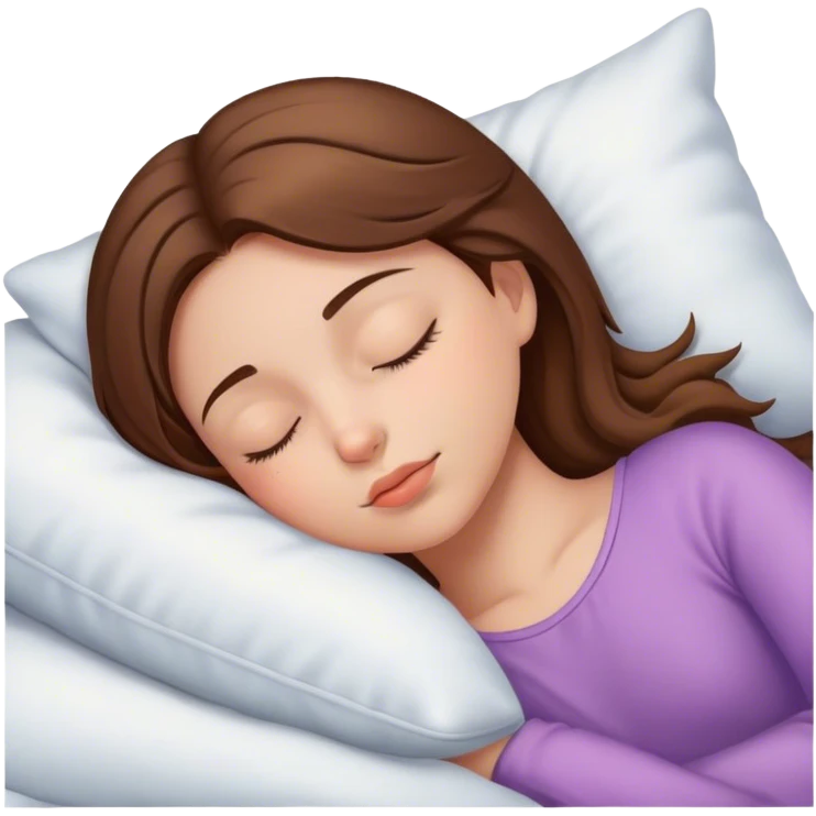 sleeping girl with brown hair emoji