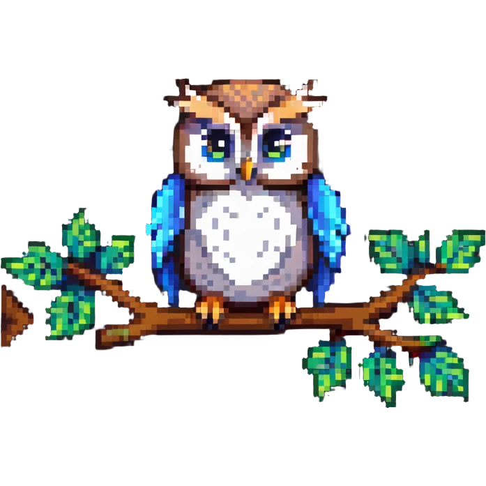 cute owl perched on a branch emoji