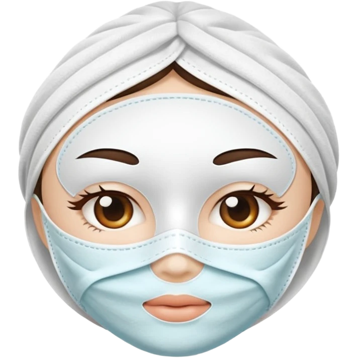 a white skincare beauty mask pack for face, made with cloth emoji