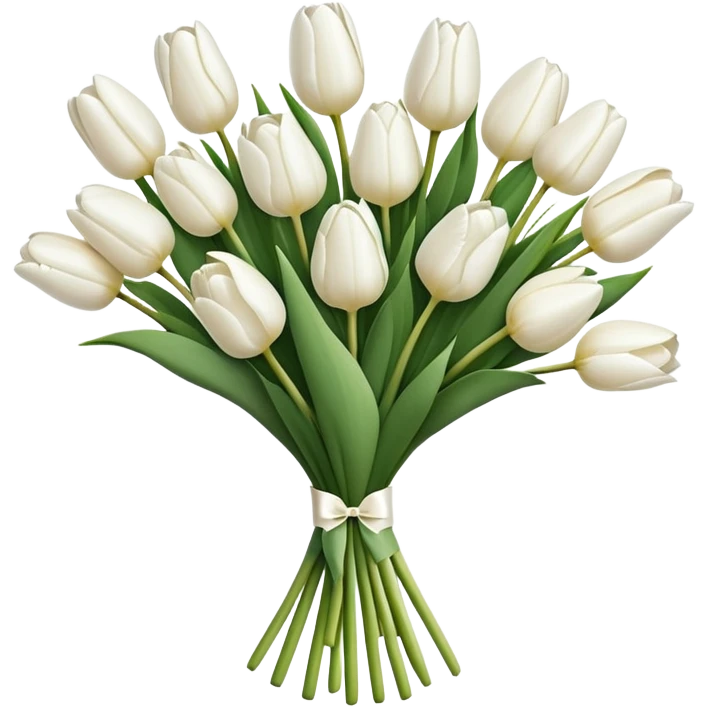 Bouquet of white tulips  emoji