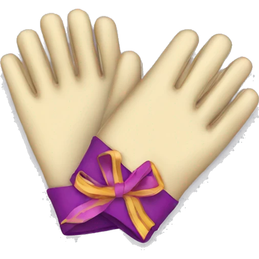 Gloves with ribbons on them  emoji