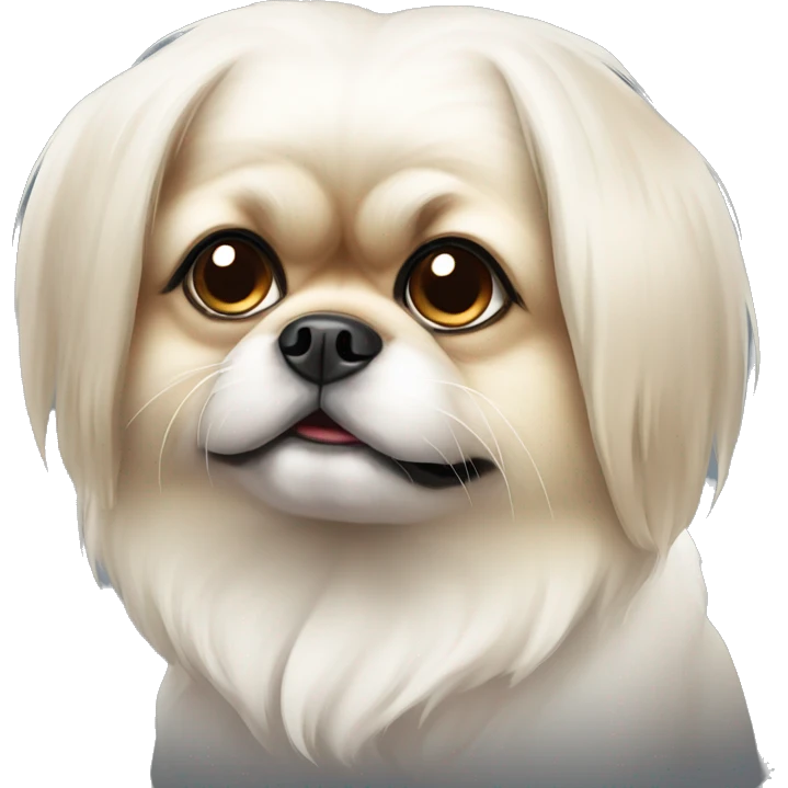 Pekinese white cute dog  emoji