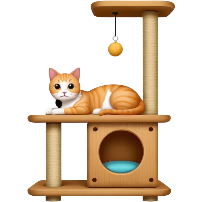 Minimal Cat condo with cat’s bed emoji