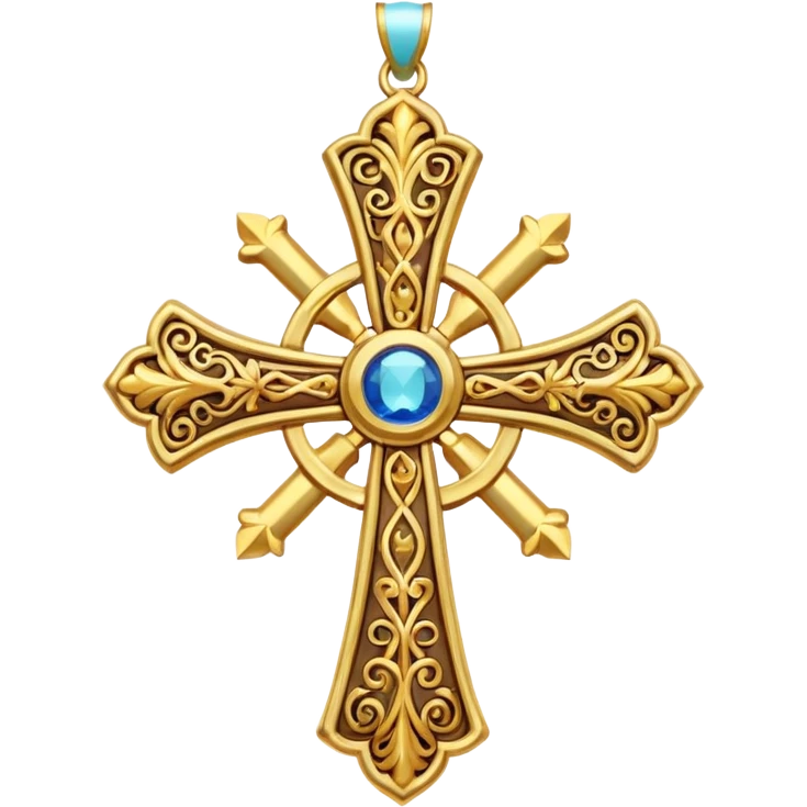 Eastern Orthodox cross. Transparent bakgrundl. AZ emoji