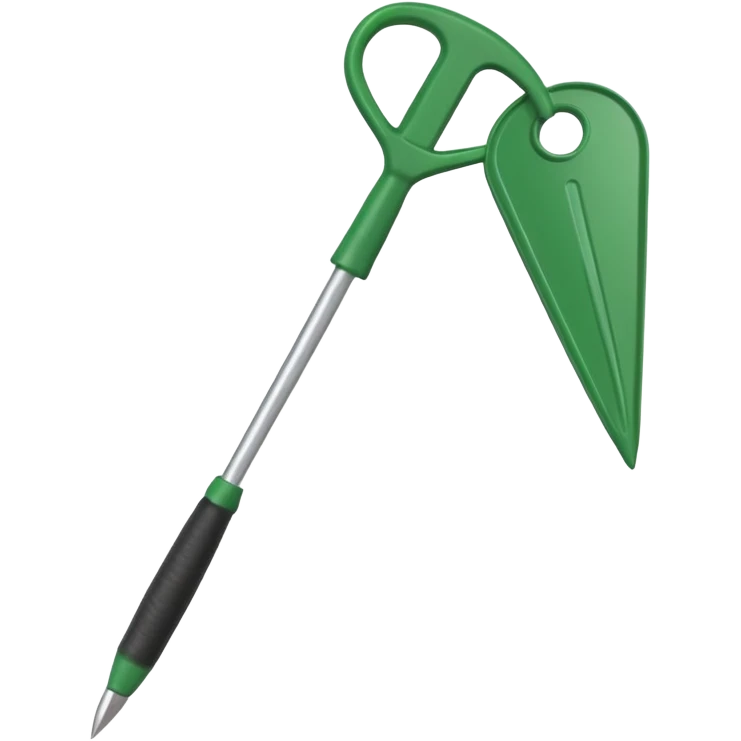 garden dibber with green plastic handle emoji