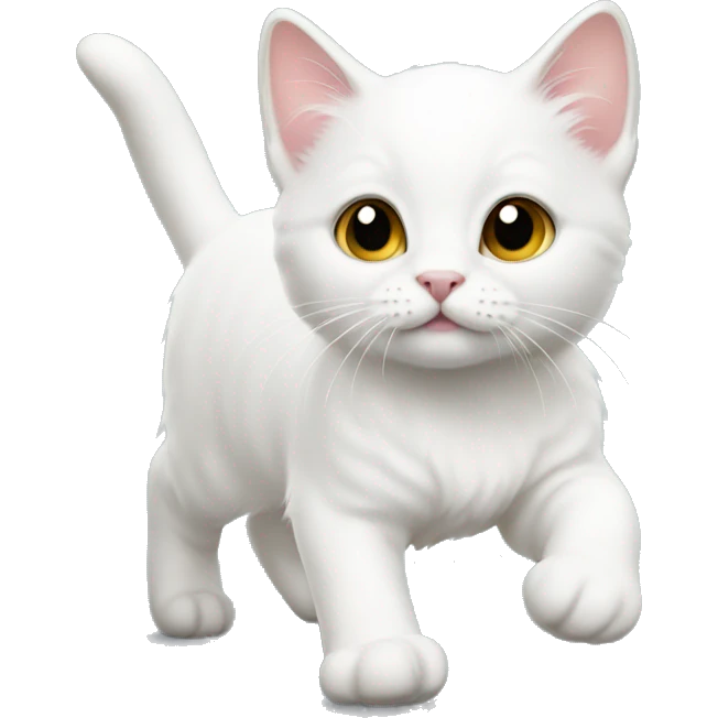 White cat kitten walking  emoji