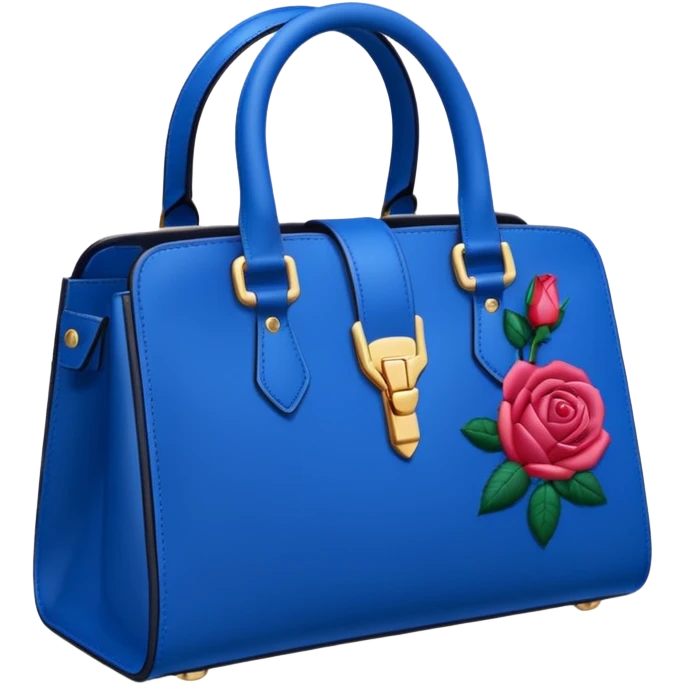 Rose ysl design blue hand bag emoji