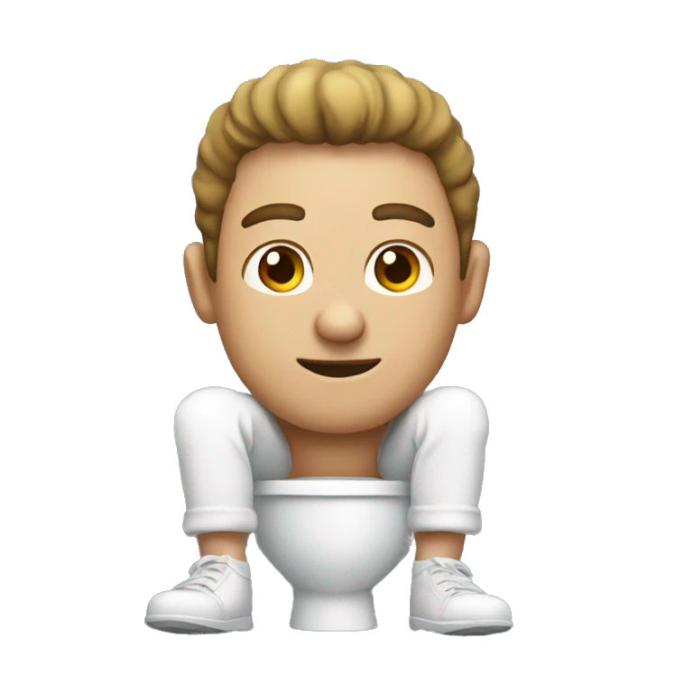 Guy sitting on a toilet emoji