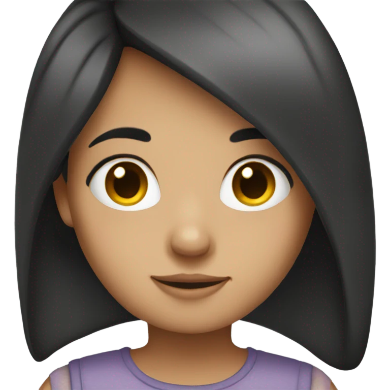 Girl with straight dark hair  emoji