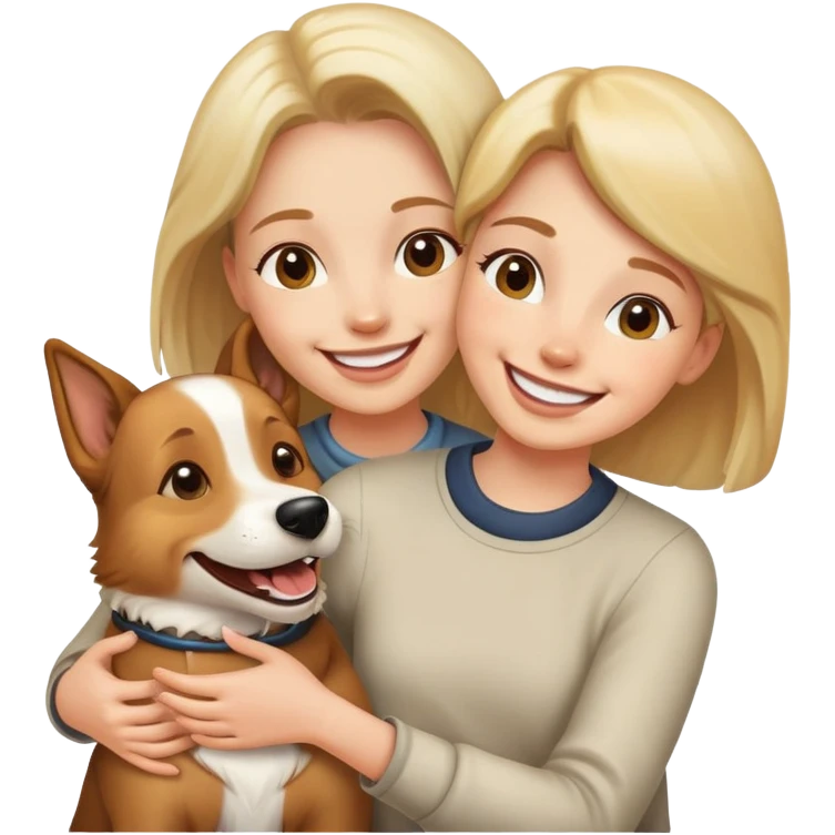 person petting a happy dog emoji