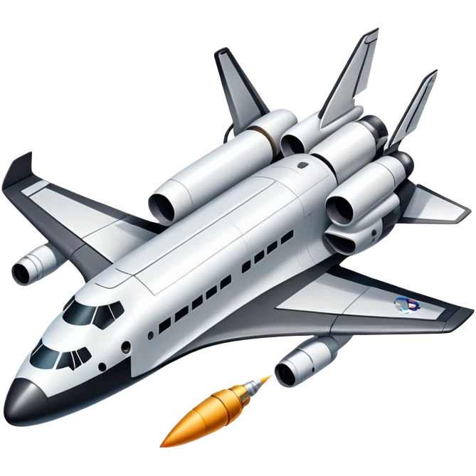An icon featuring a collage of a space shuttle, a drone, and an airplane, symbolizing aerospace technology. The design includes rocket engines, wings, and flight paths, representing advancements in aviation and space exploration. Transparent background highlights cutting-edge aerospace engineering. emoji