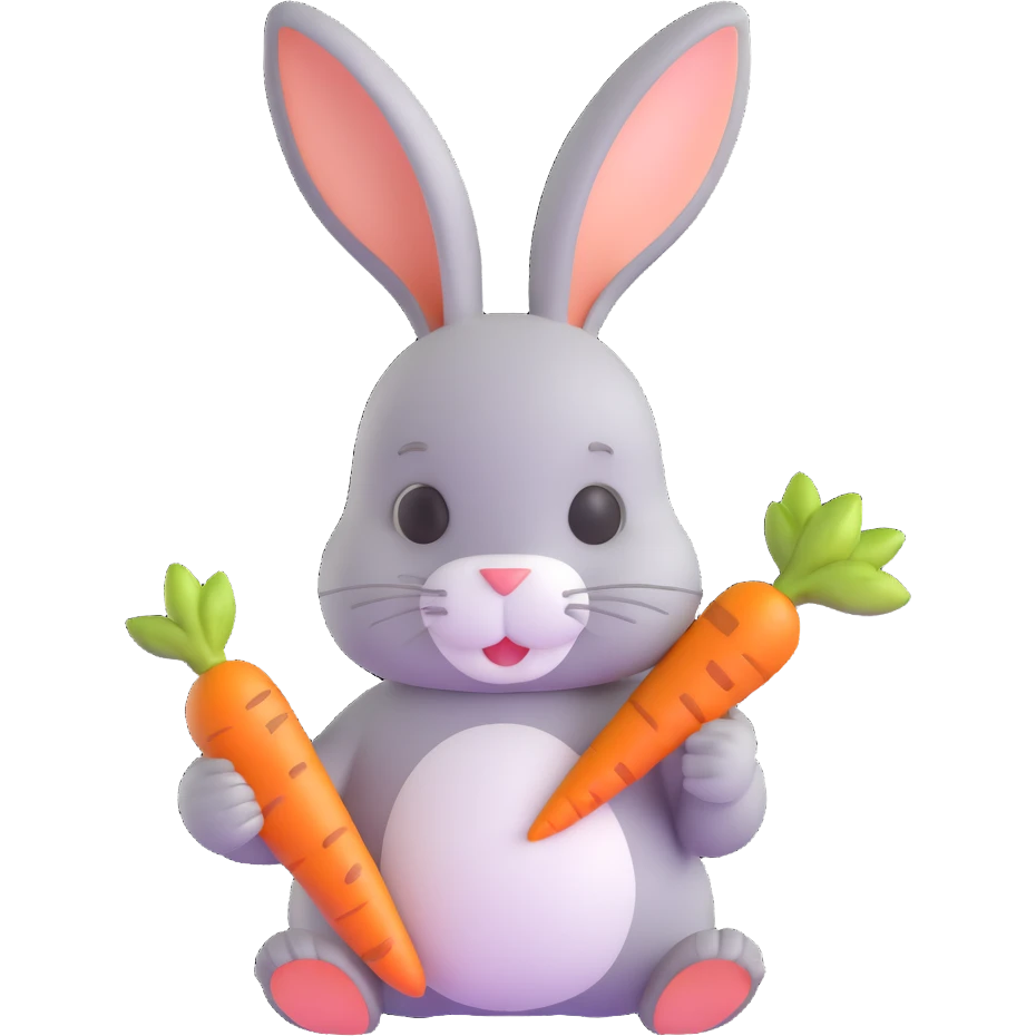 rabbit with a carrot emoji