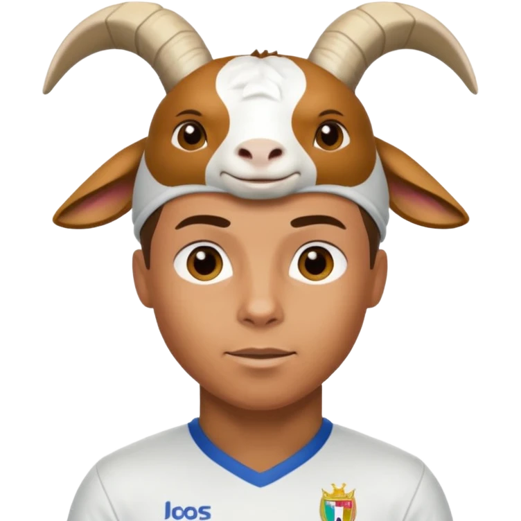 I want Ronaldo in Madrid and something over his head saying GOAT emoji