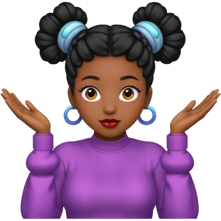 Black woman with Space buns emoji