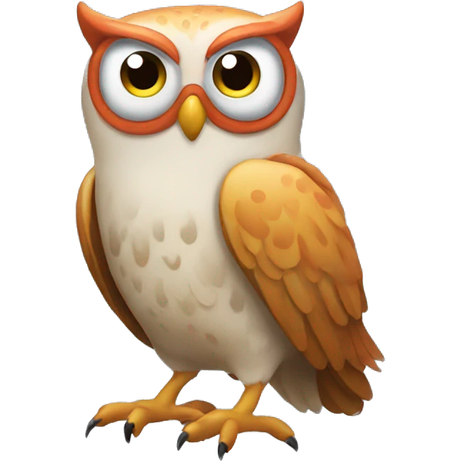 Owl sitting with a crab emoji