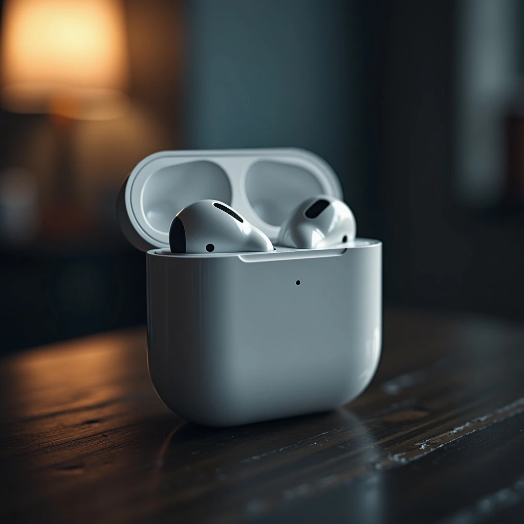 cinematic still of a airpods emoji