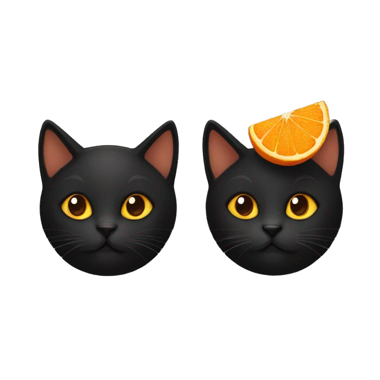 Black cat and orange Cat  emoji