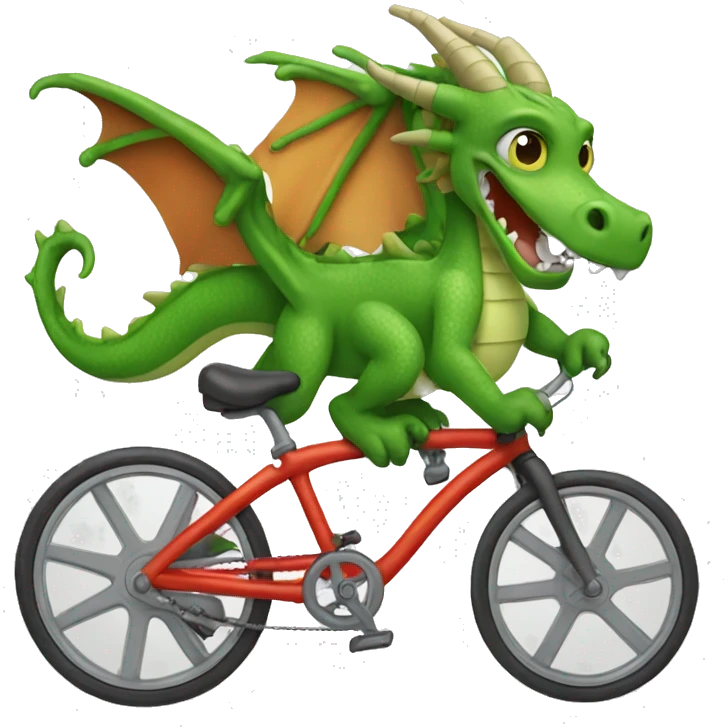 Dragon qui fait du vélo  emoji