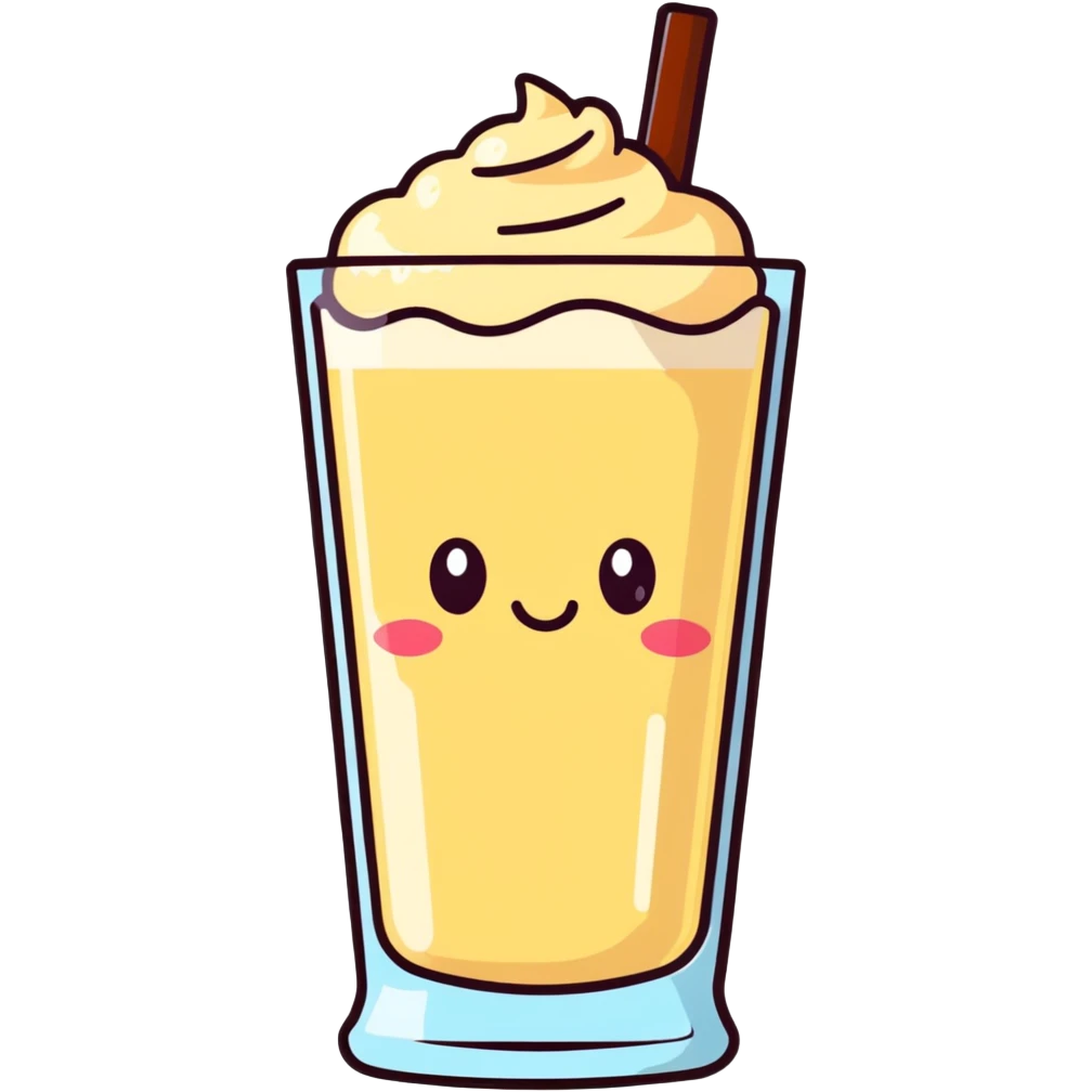 cream soda with a cute face on the glass emoji