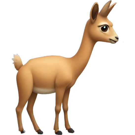 vicuna standing next to a trash bin emoji