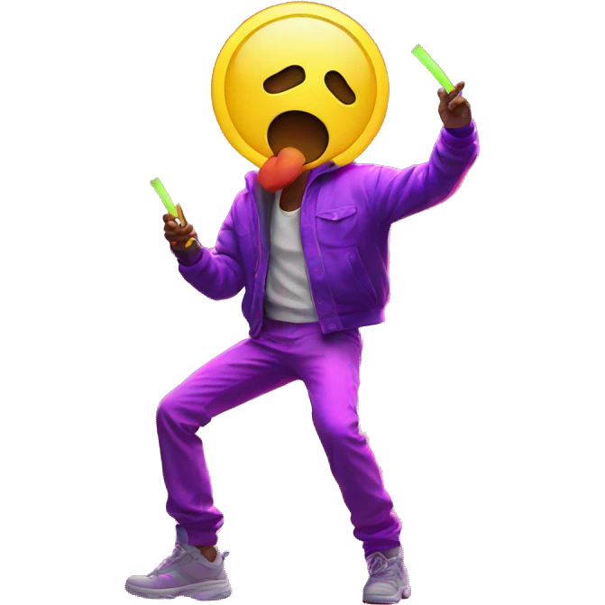 Rave party dancing neon smoking emoji